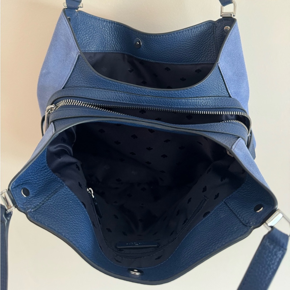 Kate Spade Leila Medium Triple Compartment Satchel Blue Shoulder Bag